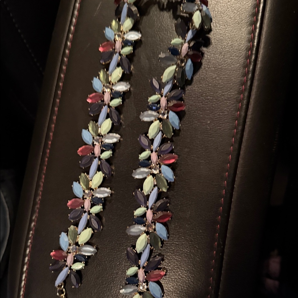 Talbots Multi Colored Floral Statement Necklace - image 1